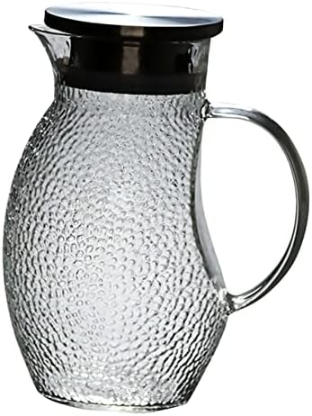 Luxshıny Kapaklı 1 adet Sürahi Kapaklı Cam çaydanlık Cam Soğuk Su ısıtıcısı Cam su ısıtıcısı Büyük Sürahi İçecek Sürahi