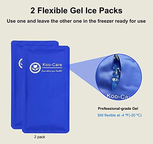 Yaralanmalar için Koo-Care Jel Buz Paketi Yeniden Kullanılabilir Esnek Soğuk Sıcak Terapi Baş, Omuz, Bel, Bel, Dirsek,