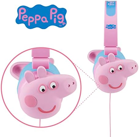 Çocuklar için Peppa Pig Kulak Üstü Kulaklıklar-Ayarlanabilir Kafa Bandı, Stereo Ses, Dolaşmayan Kablo, Ses Kontrolü