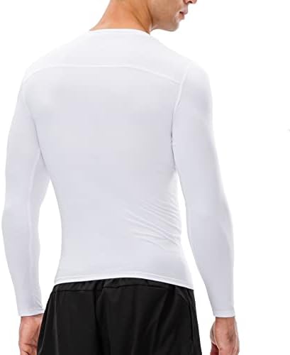 Erkek Sıkıştırma Gömlek Uzun Kollu Atletik Egzersiz Üstleri Spor Fanilalar Koşu Serin Kuru Baselayers T Shirt 1/3