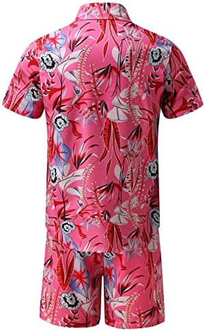 TOUFA Aktif Eşofman Erkekler İlkbahar Yaz 2 Parça Takım Elbise Plaj Baskılı Kısa Kollu Gömlek Kısa Set Üstü Bluz Moda