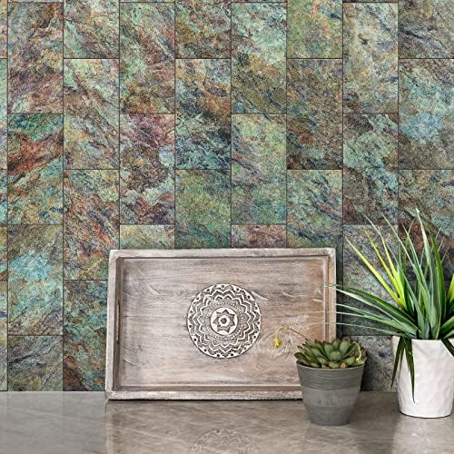 Home Mozaik 100 Adet Metal Backsplash Kabuğu ve Sopa metro fayansı Sopa Mutfak Banyo Şömine Granit Yeşil, 3in. x 6