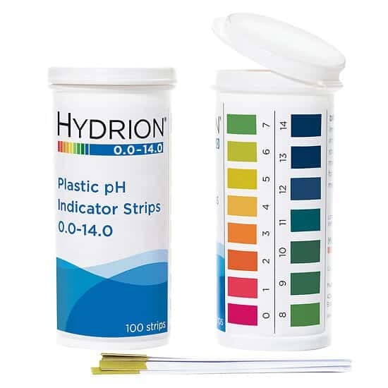 Hydrion 9800 Plastik pH Gösterge Şeritleri, 0.0 - 14.0, flip top Şişe Ambalajı