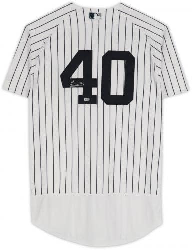 Luis Severino New York Yankees İmzalı Majestic Beyaz Otantik Forma-İmzalı MLB Formaları