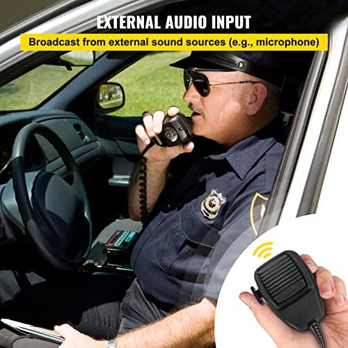 VEVOR polis sirenleri 200W 9 Tonlu Araba uyarı alarmı Tutamak mikrofon ışık kontrol anahtarları acil durum elektronik