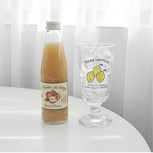 Kalın Sevimli Limon Baskılı Cam bardak Şeffaf Kahve Fincanı Kadeh Dondurma Tatlı Fincan Süt meyve suyu fincanı bira