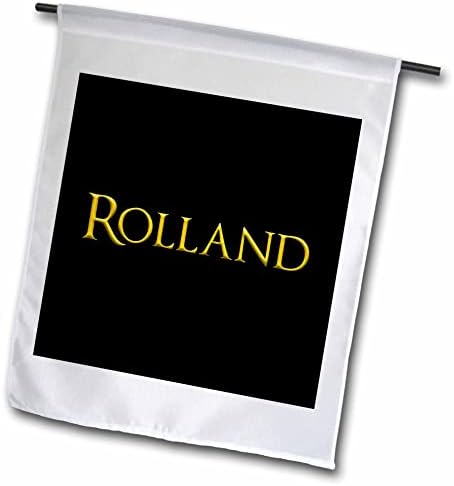 Amerika'da 3dRose Rolland Ortak erkek Bebek Adı. Siyah Muska üzerinde Sarı - Bayraklar (fl-364512-2)