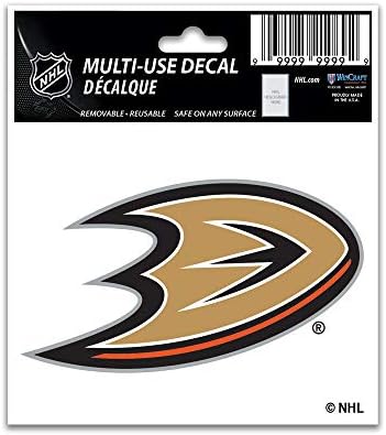 NHL Anaheim Ducks 3x4 Çok Amaçlı Çıkartma, Tek Beden, Takım Rengi