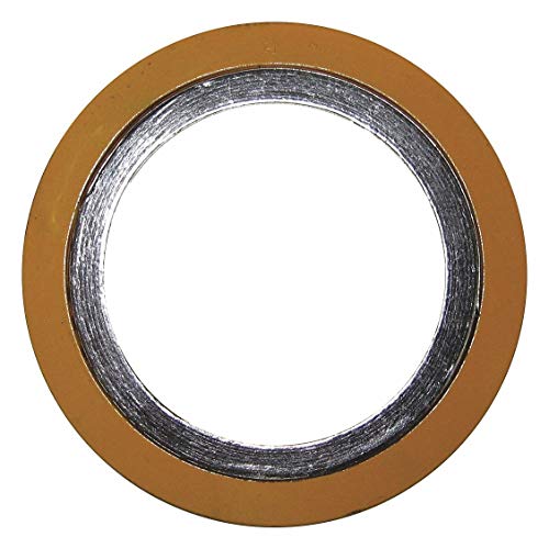 FLEXİTALLİC 304 Paslanmaz Çelik Spiral Yara Metal Conta, 6-1 / 2 Dış Çap, Sarı Bant, Gri Şerit