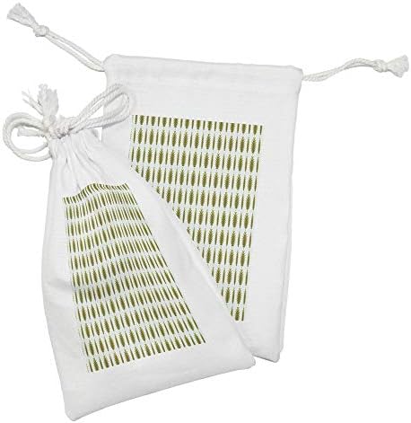 Ambesonne Soyut Kumaş Çanta Seti 2, Çam Motiflerini Tekrarlayan Çam Kozalağı Silüetleri Noel Süs Eşyaları, Banyo Malzemeleri