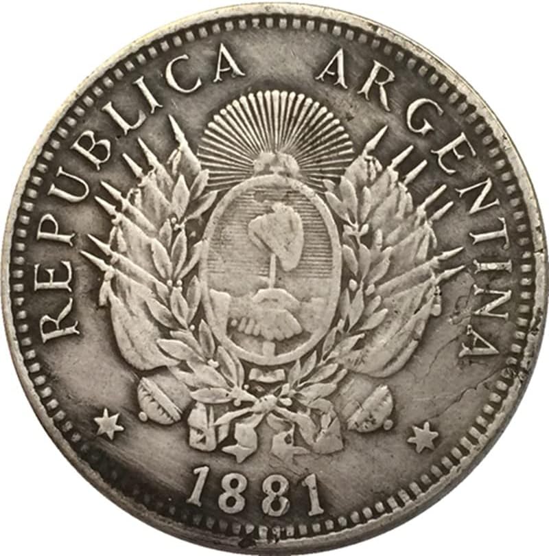 35MM Saf Bakır Gümüş Kaplama Antika Gümüş Dolar Paraları Arjantin Paraları 3 Farklı Yıl El Sanatları