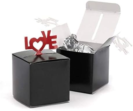 Kağıt Çılgınlığı Kırmızı Kalp Pencere sevgililer Günü Favor Kutuları, 2x2x2 (25 paket)