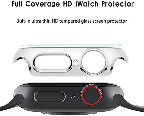 [4 Paket] BOTOMALL Ekran Koruyucu Apple Watch Case Serisi ile Uyumlu 7/8 HD Temperli Cam Tam Kapsama İnce Koruma Hafif