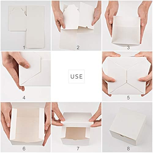 Mesha 6x6x4 Beyaz Hediye Kutuları, 50'li Paket Kolay Montajlı Nedime Önerisi Kutusu, Kapaklı Hediyeler için Geri Dönüştürülmüş