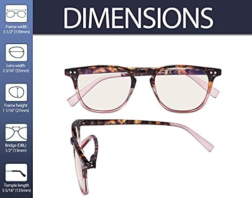 MAVİSİZ tasarım Bilgisayar gözlükleri UV ışınlarını Engeller, mavi ışık filtresi gözlükleri (kaplumbağa / pembe, +