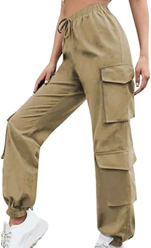 MIASHUI Parça Kadın kadın Yüksek Sokak Hip Hop kadın pantolonları Çok Cep Gevşek Düz rahat pantolon Kadınlar için
