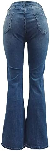 Jean Pantolon Kadınlar için Çan Alt Çan Alt Kot Kadınlar için Yüksek Bel Flare Sıkı Geniş Bacak Bölünmüş 18 Uzun Boylu