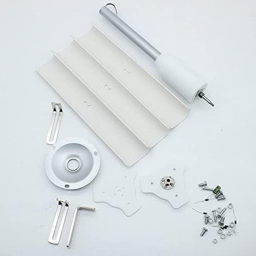 3 Bıçakları Dikey Rüzgar Türbini Modeli, 20 W DIY 3 Fazlı Sabit Mıknatıslı Jeneratör Küçük Fırıldak Motor (Beyaz)