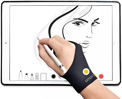 2 Paket Omonic sanatçı eldiven ışık kutusu için iki parmak eldiven Grafik grafik çizim tableti ışık kutusu izleme