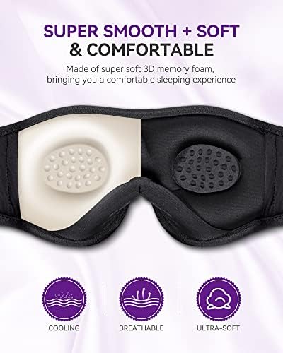 MUSİCOZY Uyku Kulaklıklar Bluetooth 5.2 Uyku Maskesi 3D Kablosuz Müzik Uyku Kulaklıklar Kafa Bandı Göz Maskesi Uyku