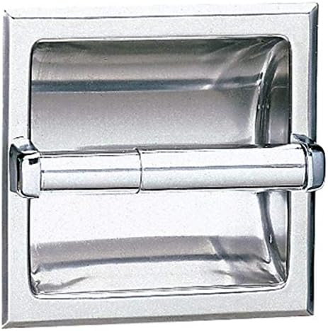 Bobrick 6677 Paslanmaz Çelik Gömme Tuvalet kağıdı dispenseri Montaj Kelepçesi, Saten Kaplama, 6-1/8 Genişlik x 6-1