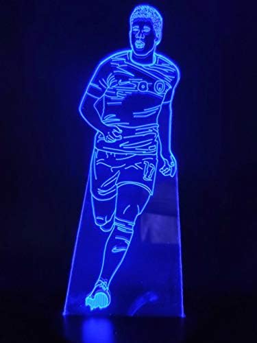 Jınnwell 3D Futbol Futbol Spor Gece Işığı Lambası Illusion Led 7 Renk Değiştirme Dokunmatik Anahtarı Masa Masa Dekorasyon