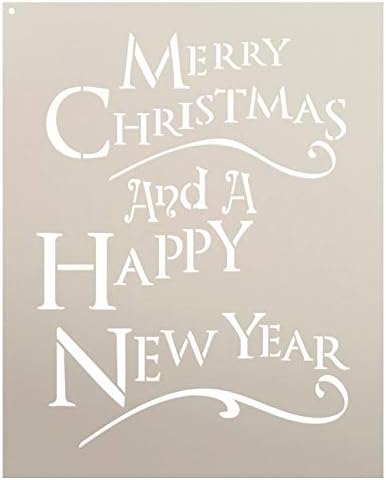Mutlu Noeller ve Mutlu Yıllar-Şenlikli-Kelime Sanatı Şablonu - STCL2085-StudioR12 (9 x 12)
