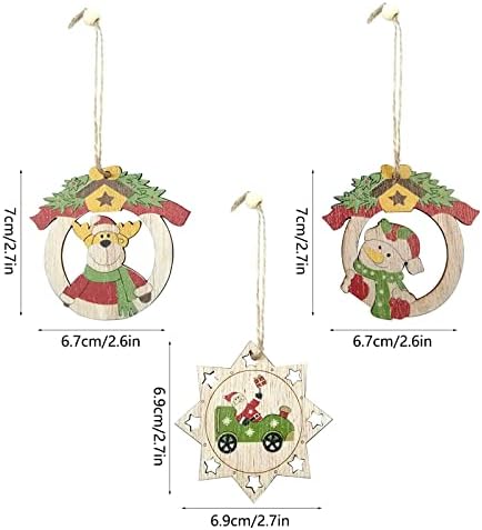 3 adet Noel Ahşap Noel Kuş Evi Garland Yaşlı Adam Kardan Adam Ayı Noel Ağacı Süsleri Küçük Kolye Kek Süsleme Noel