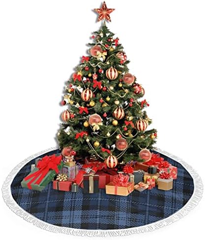Mavi Ekose İskoçya Ağacı Etekler Noel Süsler, mevsimsel Noel Partisi Tatil Tüm Durumlar için Ağacı Etek Bırakın 36
