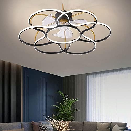 TiffyDance 6-LED yaprak tasarım yarı gömme tavan ışık fanı İskandinav akrilik tavan vantilatörleri Modern kademesiz