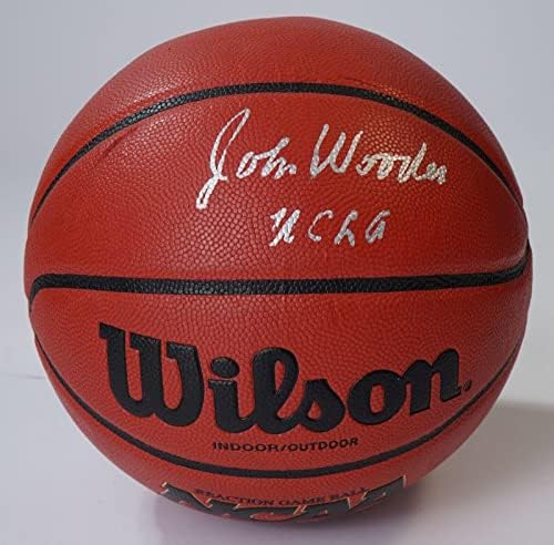John Wooden İmzalı UCLA Bruins Basketbol PSA / DNA COA İmza Topu Purdue 4622-İmzalı Kolej Basketbolları