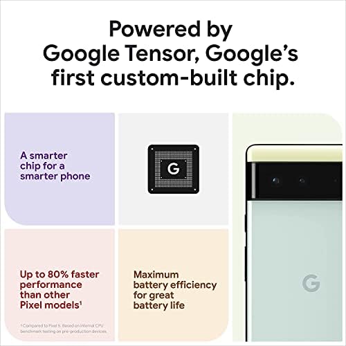 Google Pixel 6, 5G Android Telefon - Geniş ve Ultra Geniş Lensli Kilidi Açılmış Akıllı Telefon - 256GB - Fırtınalı