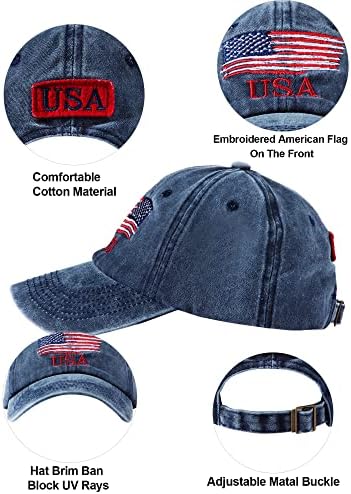 HTVSHEE 4 Adet Amerikan Bayrağı Beyzbol Kapaklar ABD Bayrağı Vatansever Taktik Şapka Vatansever Bayrak Gurur Kapaklar