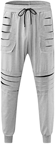 MIASHUI Glitter Köpük Rahat Sweatpants Sokak Cepler ile koşu pantolonları Spor Pantolon erkek Yırtık Boyutu 50 Pantolon