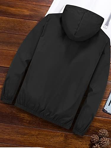 Erkekler için Ceketler Erkekler Eğimli Cepler Kapüşonlu Ceket Tee Olmadan (Renk: Siyah, Boyut: X-Large)
