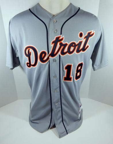 2013 Detroit Tigers Hernan Perez 18 Oyunu Gri Forma Çıkardı DET00064 - Oyun Kullanılmış MLB Formaları