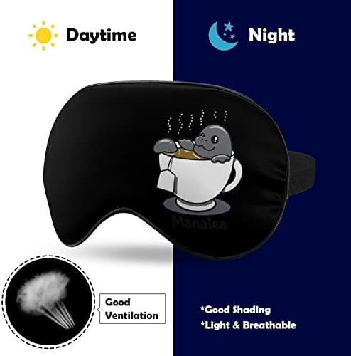 Manatea Uyku Körü Körüne Maskesi Sevimli göz bandı Komik Gece Kapağı Ayarlanabilir Kayış ile Kadın Erkek için