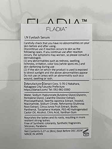 FLADIA kirpik serumu 0.27 oz 8 ml Japonya'da yapılan patent Calanthe Discolor Özü Kirpik serumu