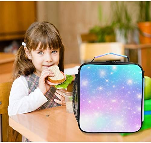 Renkli Peri Masalı Galaxy öğle yemeği kutusu Tote Kullanımlık Yalıtımlı Okul Soğutucu Çanta Kadınlar Çocuklar için