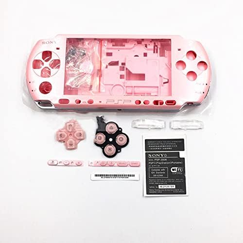 Düğmeler Vida Seti ile Yeni Yedek PSP 3000 Tam Konut Shell Kapak - Pembe