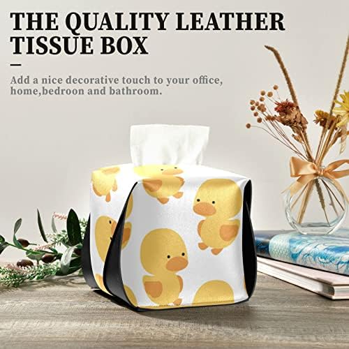 Sevimli Ördek Doku Kutusu Kapağı Dikdörtgen Deri Doku kutu tutucu Saplı kutu mendil Dağıtıcı Araba Banyo Vanity Tezgahı
