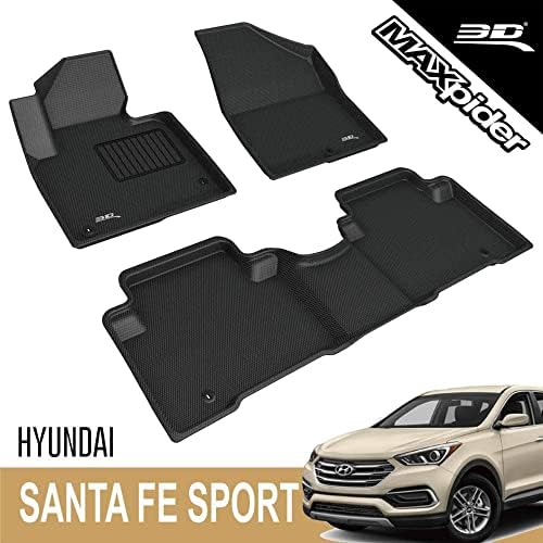 3D MAXpider - L1HY01701509 Özel Fit Paspaslar Hyundai Santa FE Spor 2013-2018 için Tüm Hava Araba Paspaslar Gömlekleri,