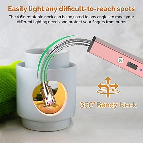 AKBLL Mum Çakmak Elektrikli Çakmak Şarj Edilebilir USB Çakmak 360 ° Esnek Uzun Çakmak Plazma Ark Çakmaklar emniyet