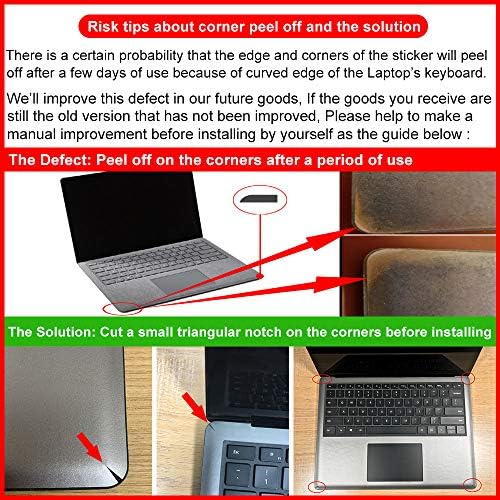 Microsoft Surface Laptop için XISICIAO Tam Boy Klavye Palm Rest Kapak / 2 Palm Pedleri Bilek Dayanakları Film Koruyucu,