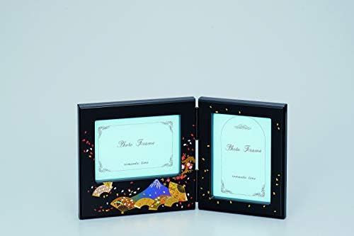 Tsuchiya Lacquerware 34-4208 Çift Fotoğraf Çerçevesi, Siyah, 6,4 x 11,6 inç (16,2 x 29,5 cm), İç mekan, Fan Yüzü Fuji