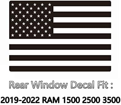 Wonwopn Arka Orta Pencere Çıkartması Fit RAM 1500 2500 3500 2019-2022, kamyon Arka Sürgülü Cam Amerikan Bayrağı Sticker