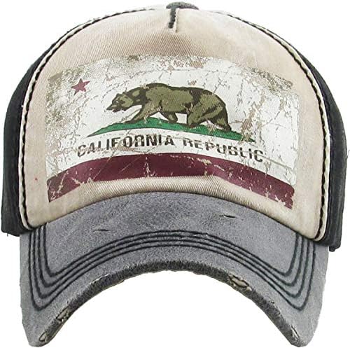 KBETHOS Kaliforniya Cumhuriyeti Cali Ayı Koleksiyonu Baba Şapka Beyzbol Şapkası Polo Tarzı Ayarlanabilir
