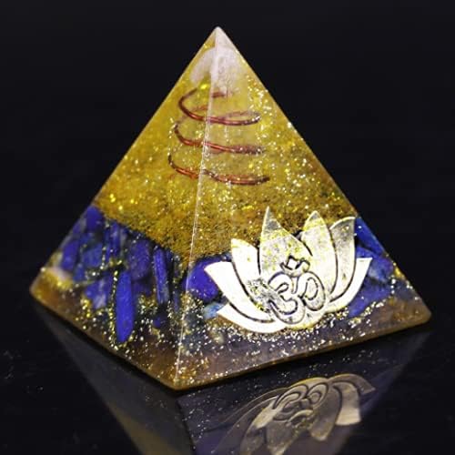 Marka Jewelry ® Reçine için Lapis Lazuli ile Orgonit Piramidi Çakra Enerjisi (8CM)