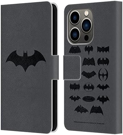 Kafa Çantası Tasarımları Resmi Lisanslı Batman DC Comics Mor Logolar Deri Kitap Cüzdan Kılıf Kapak Apple iPhone 14