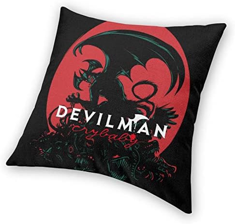 VVEDİK Devilman Crybaby Atmak Yastık Örtüsü Gizli Fermuar Kare Yastık Kılıfı Ultra Yumuşak Dekorasyon Ev ofis kanepesi